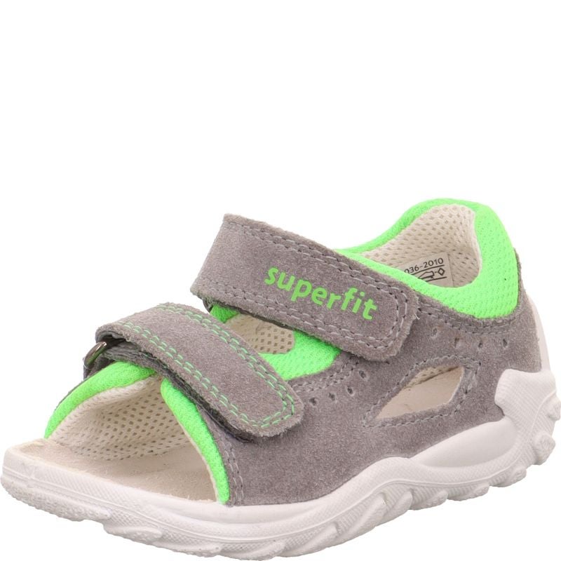superfit FLOW Jungen Sandale - Material: Leder/Textil in Grau
