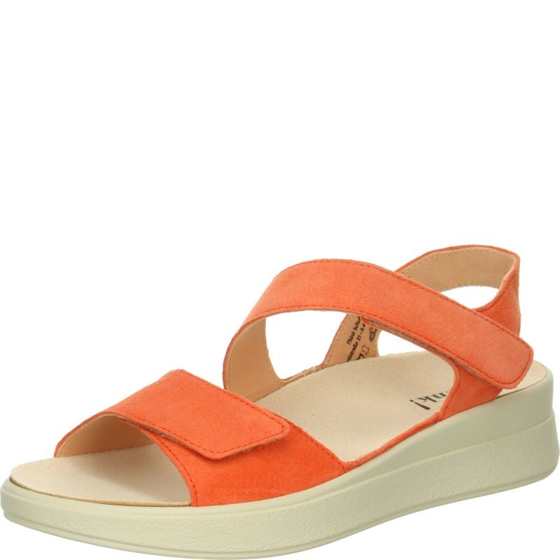Think MEGGIE Woman Strap sandal - Material: Leather in Orange