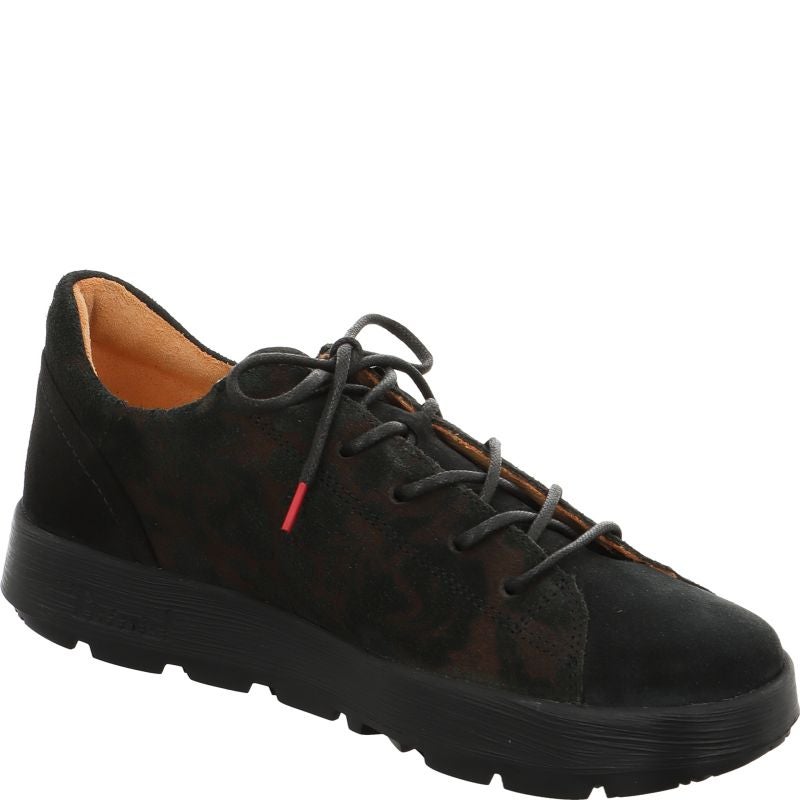 Think! COMODA Damen Schnürschuh - Material: Leder in Schwarz