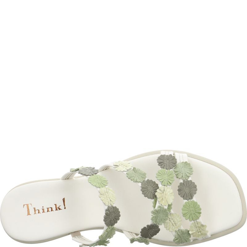 Think! VIVI Damen Pantolette - Material: Leder in Weiß