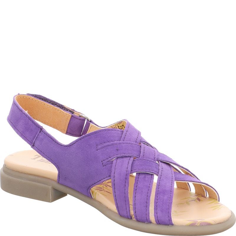 Think KAMAA Strap sandal - Material: Leather in Purple