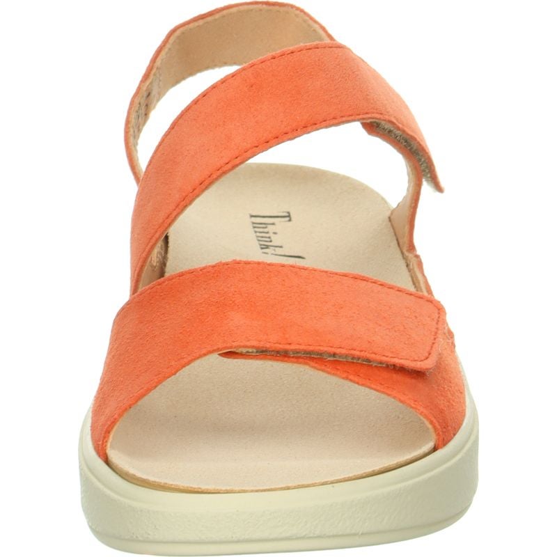 Think MEGGIE Woman Strap sandal - Material: Leather in Orange
