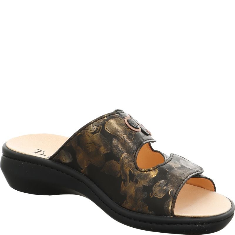 Think! CAMILLA Damen Pantolette - Material: Leder in Schwarz
