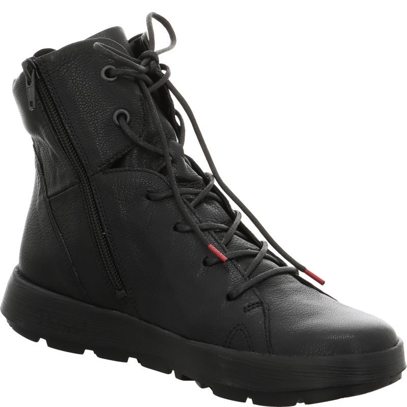 Think COMODA Woman Lace-up boot - Material: Leather in Black