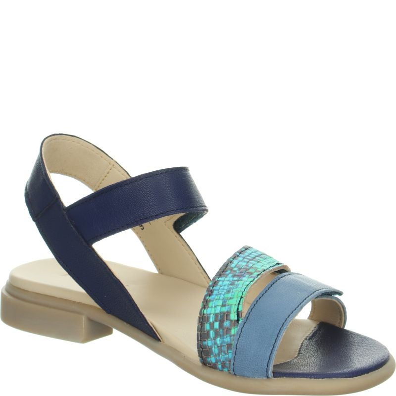 Think! KAMAA Damen Riemchensandale - Material: Leder in Blau