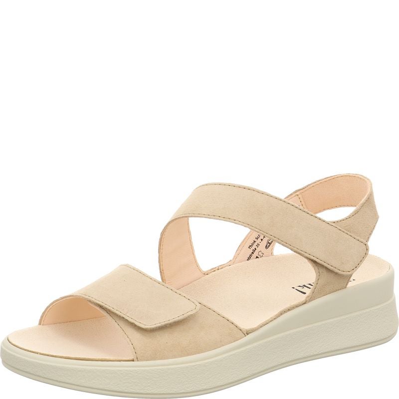 Think MEGGIE Woman Strap sandal - Material: Leather in Beige
