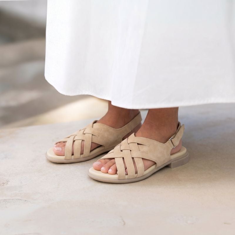 Think KAMAA Woman Strap sandal - Material: Leather in Beige