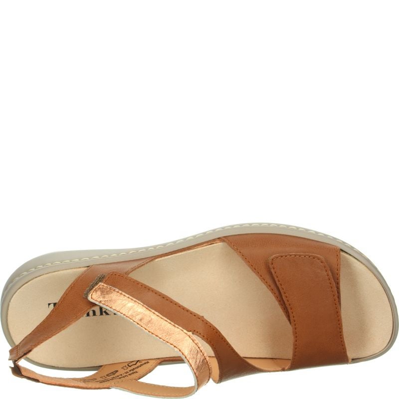 Think CAMILLA DAMEN Woman Strap sandal - Material: Leather in Brown