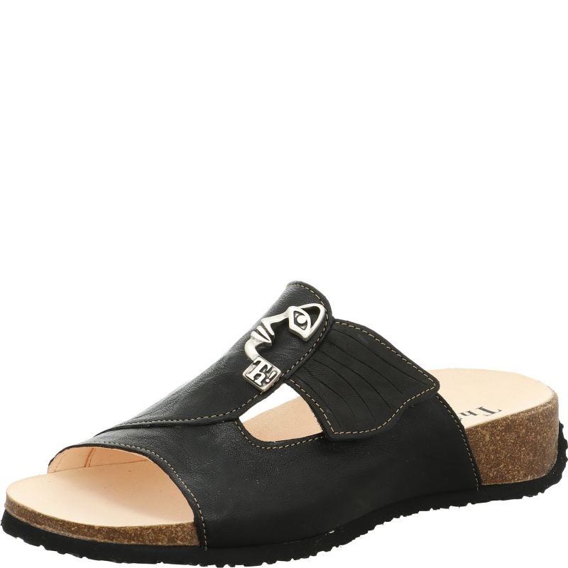 Think! MIZZI Damen Pantolette - Material: Leder in Schwarz