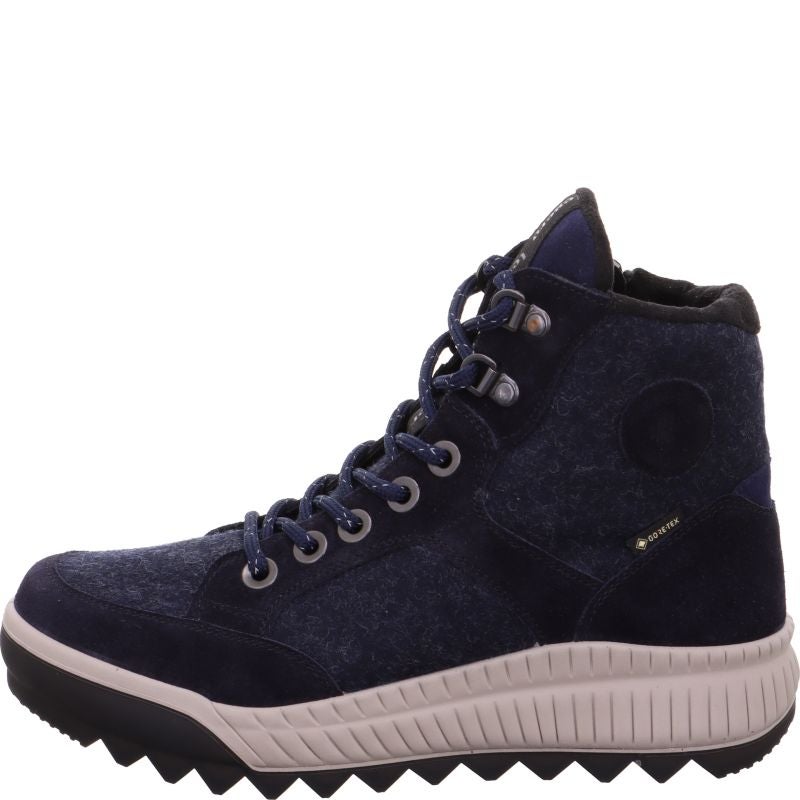 Legero TIRANO Damen Schnürboots - Material: Leder/Textil in Blau