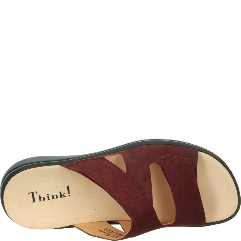 Think! CAMILLA Damen Pantolette - Material: Leder in Rot