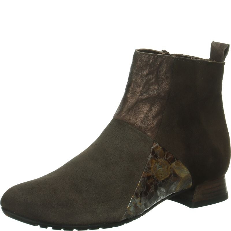 Think GRACE Woman Ankle boot - Material: Leather in Grey