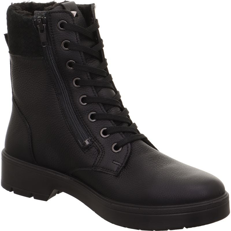 legero MYSTIC Damen Schnürboots - Material: Leder in Schwarz