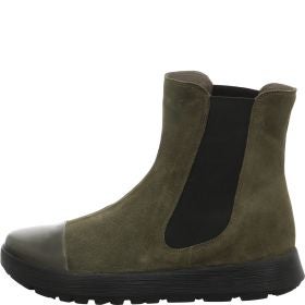 Think! COMODA Damen Chelsea Boots - Material: Leder in Oliv