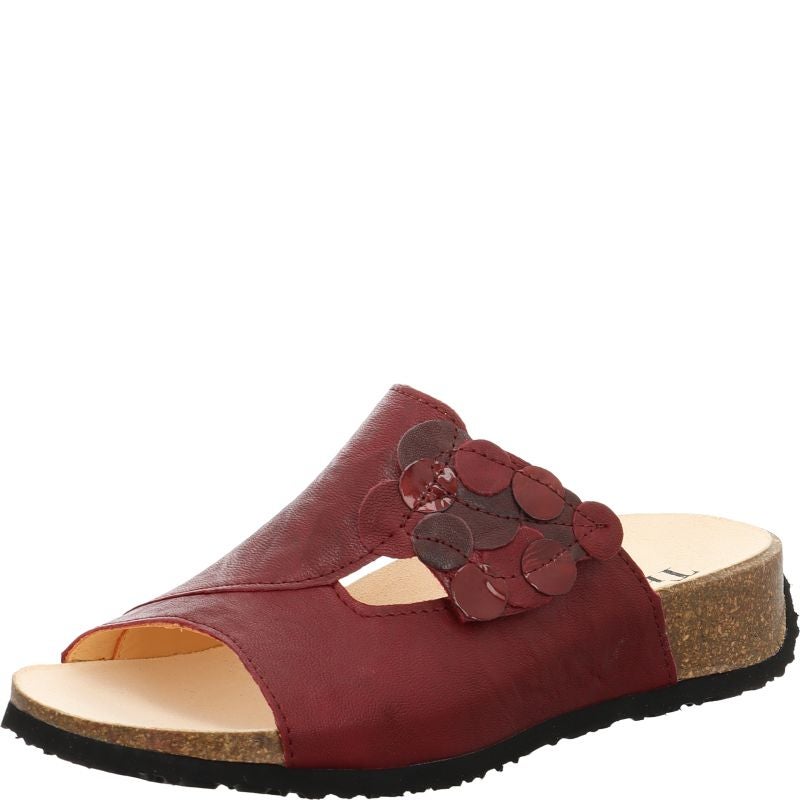 Think! MIZZI Damen Pantolette - Material: Leder in Rot