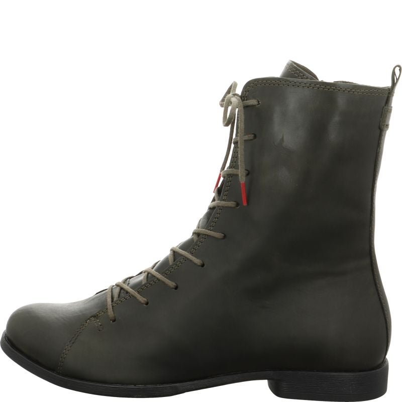 Think AGRAT Woman Ankle boot - Material: Leather in Olive