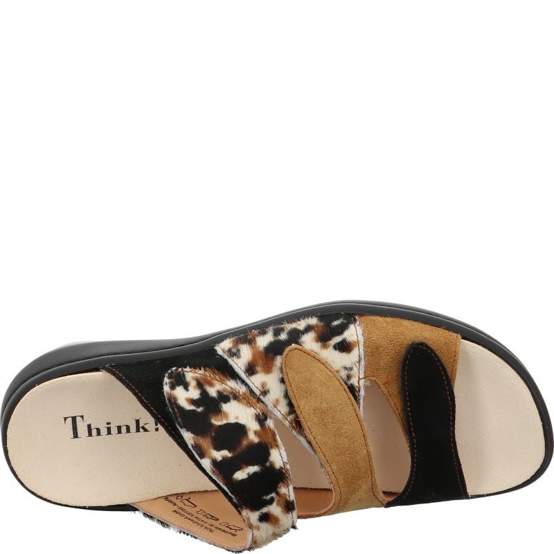 Think! CAMILLA Damen Pantolette - Material: Leder in Mehrfarbig