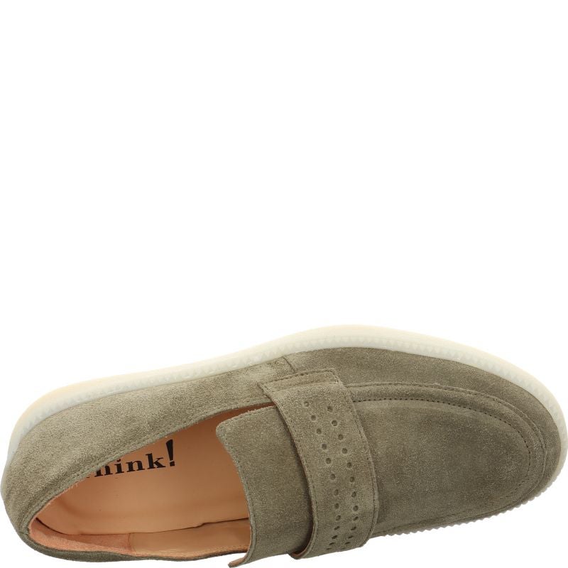 Think TURNA MEN Slipper - Material: Leather in Olive