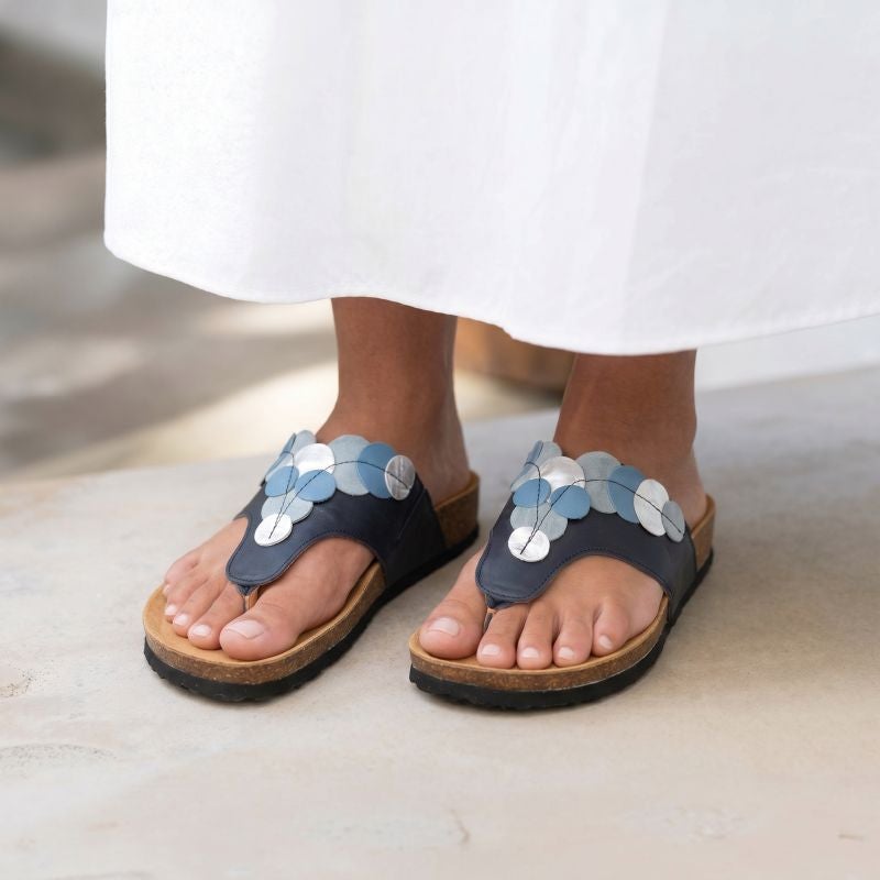Think JULIA DAMEN Woman Mules - Material: Leather in Blue