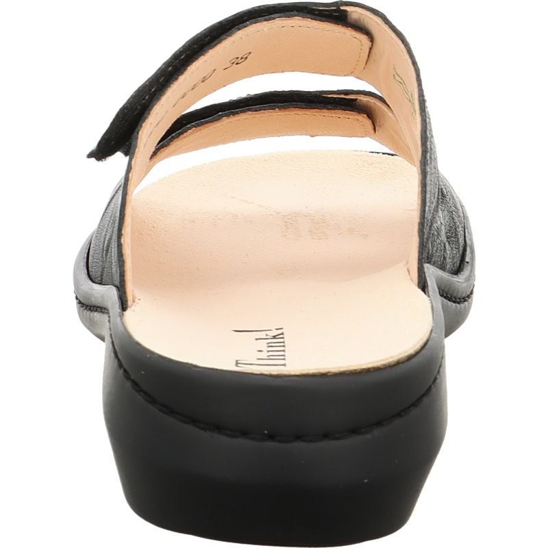 Think! CAMILLA Damen Pantolette - Material: Leder in Schwarz