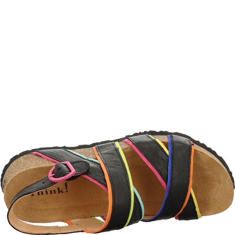 Think KOAK DAMEN Woman Strap sandal - Material: Leather in Black