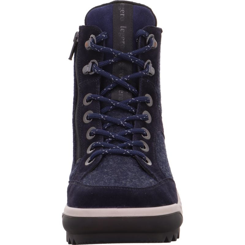 Legero TIRANO Damen Schnürboots - Material: Leder/Textil in Blau