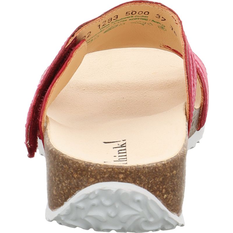 Think! MIZZI Damen Pantolette - Material: Leder in Rot