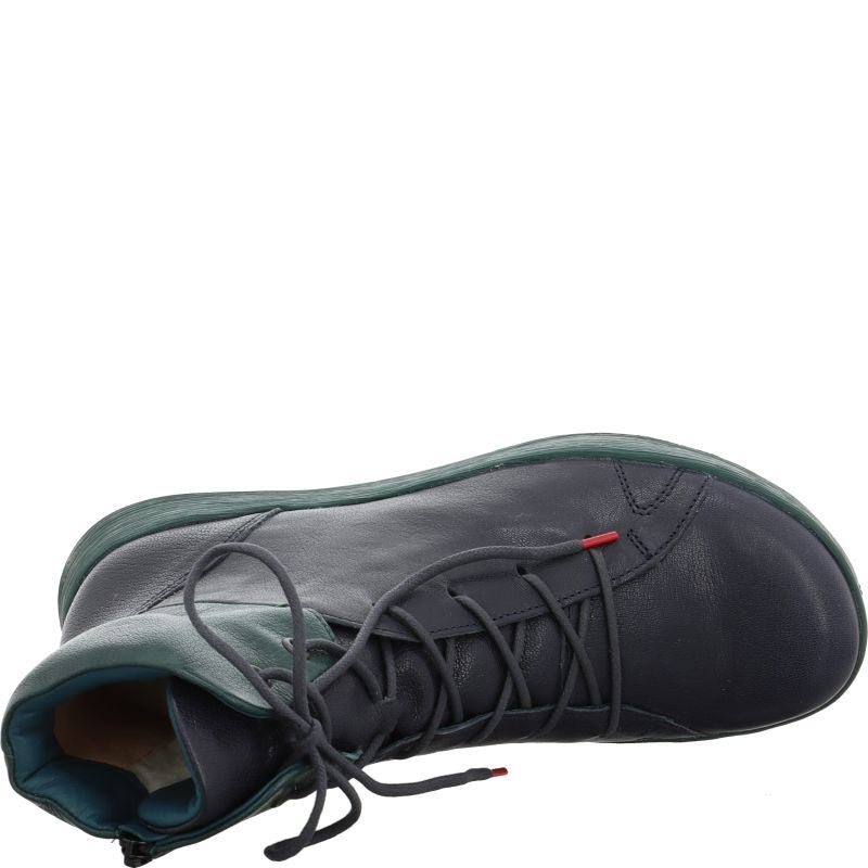 Think COMODA Woman Lace-up boot - Material: Leather in Blue