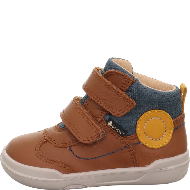 Superfit SUPERFREE Unisex | Boys Sneakers high - Material: Leather/Textil in Brown