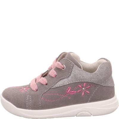 Superfit LILLO Girls Sneakers low - Material: Leather in Grey