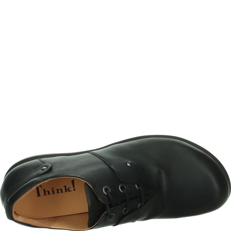 Think! KONG Herren Schnürschuh - Material: Leder in Schwarz