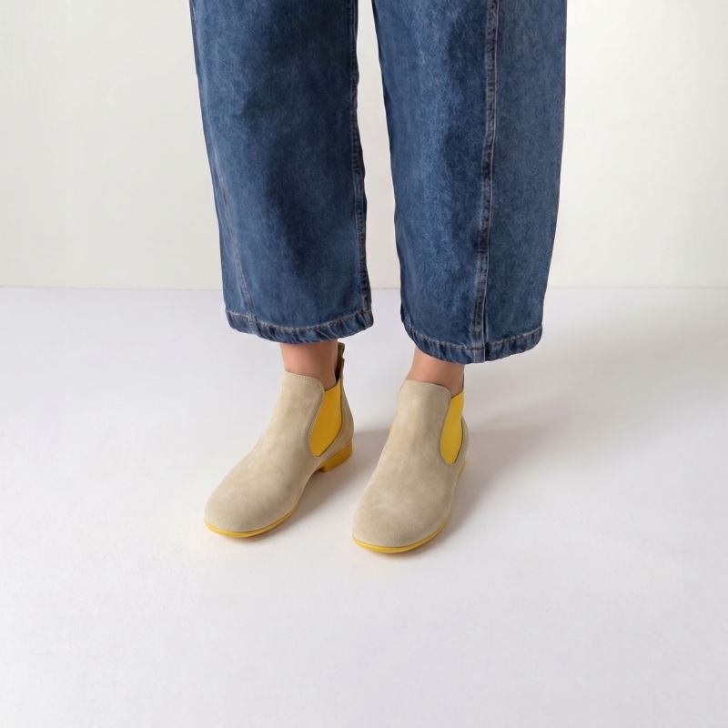 Think GUAD2 Woman Chelsea boot - Material: Leather in Beige