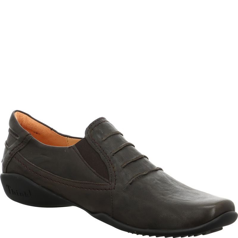 Think STONEHERREN Slipper - Material: Leather in Brown