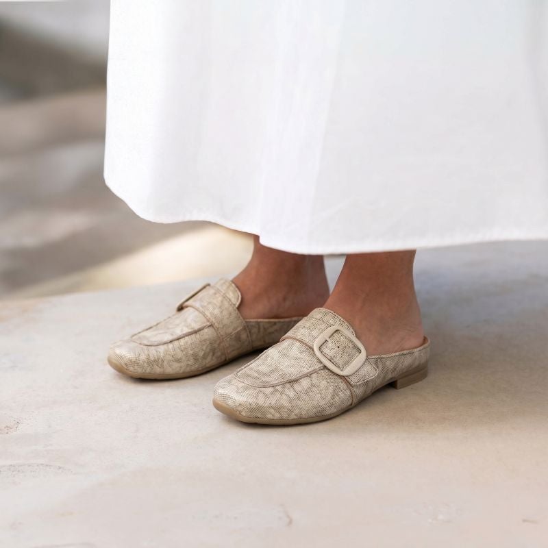 Think! GAUDI Damen Pantolette - Material: Leder in Grau