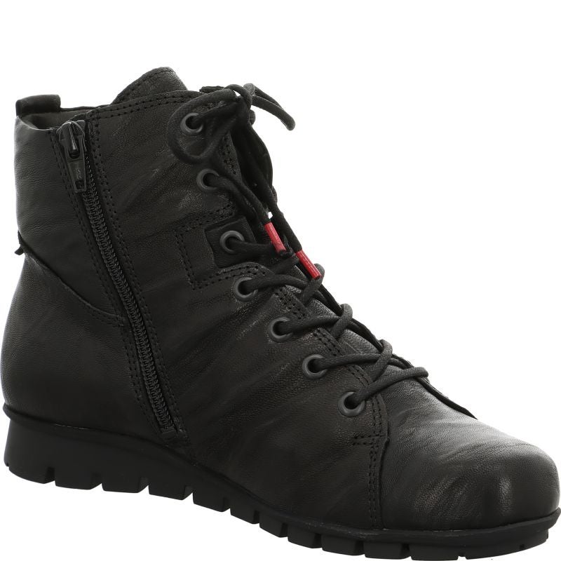 Think! MENSCHA Damen Stiefelette - Material: Leder in Schwarz
