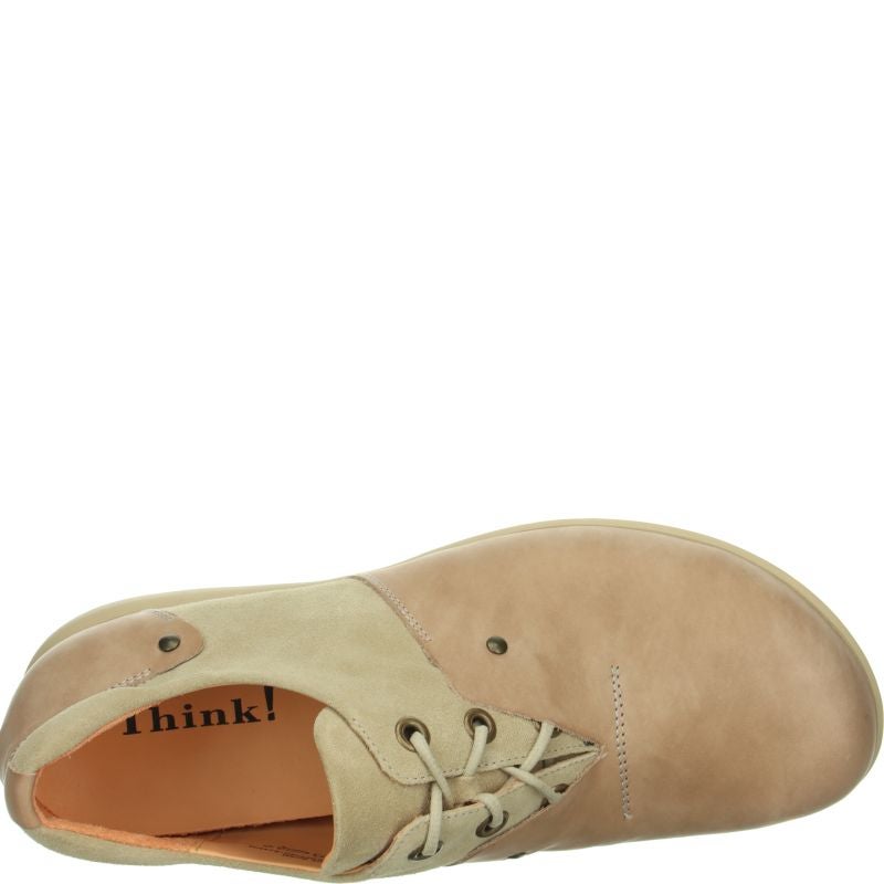 Think! KONG Herren Schnürschuh - Material: Leder in Beige