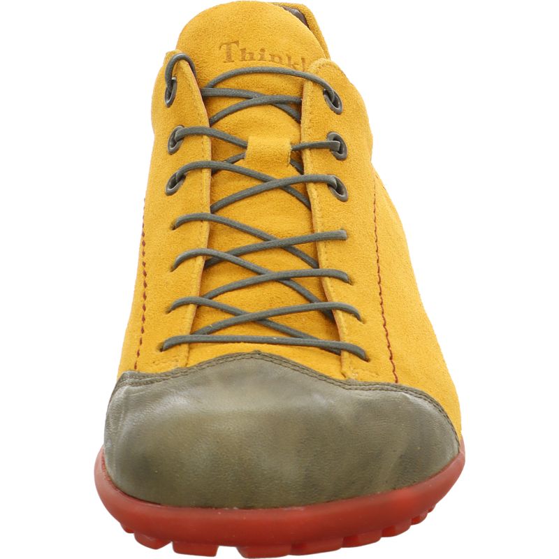Think KONG HERREN Lace up shoe - Material: Leather in Yellow