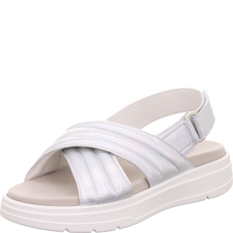 Legero SUNWALKER Damen Plateau-Sandale - Material: Leder in Metallic