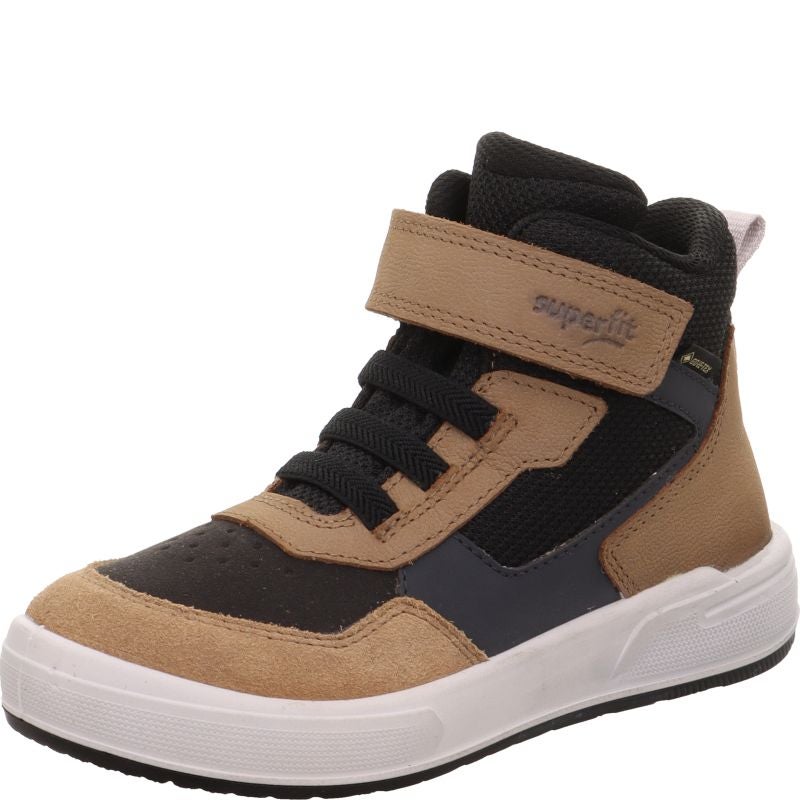 Superfit MAVERICK Jungen Sneaker high - Material: Leder/Sonstiges Material/Textil in Braun