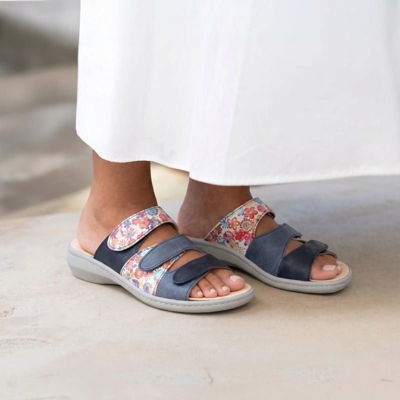 Think! CAMILLA Damen Pantolette - Material: Leder in Blau