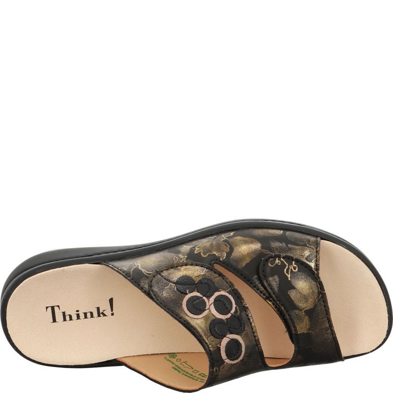 Think! CAMILLA Damen Pantolette - Material: Leder in Schwarz