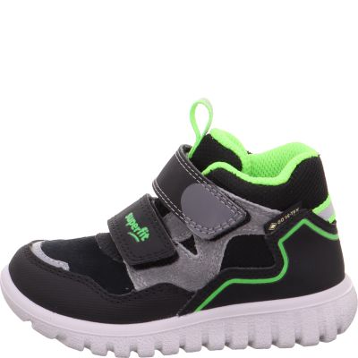 Superfit SPORT7 MINI Unisex, Jungen Sneaker high - Material: Leder/Sonstiges Material/Textil in Schwarz