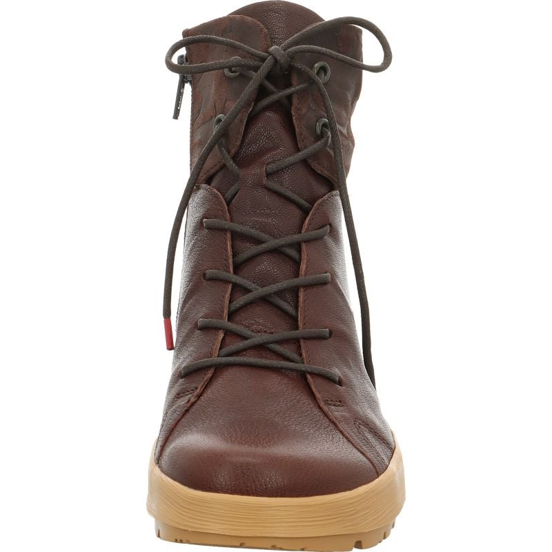 Think COMODA Woman Lace-up boot - Material: Leather in Brown