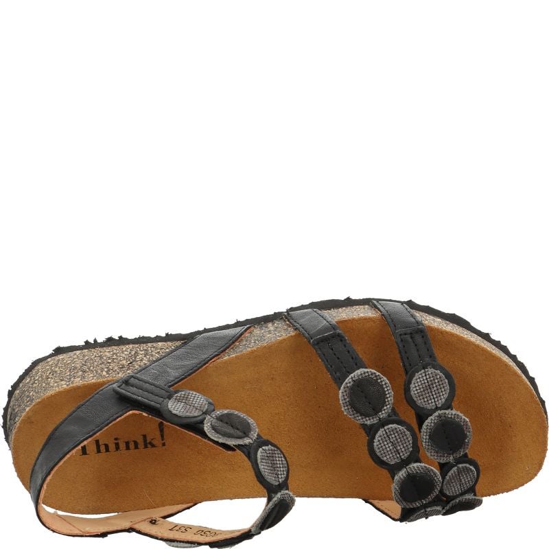 Think KOAK DAMEN Strap sandal - Material: Leather in Black