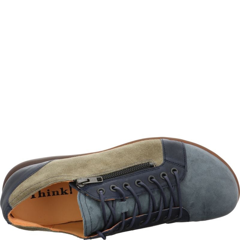 Think KONG HERREN Lace up shoe - Material: Leather in Blue
