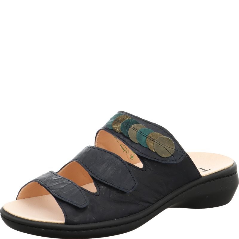 Think! CAMILLA Damen Pantolette - Material: Leder in Blau