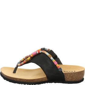 Think! JULIA Damen Pantolette - Material: Leder in Schwarz