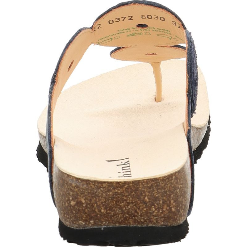 Think! JULIA Damen Pantolette - Material: Leder in Blau
