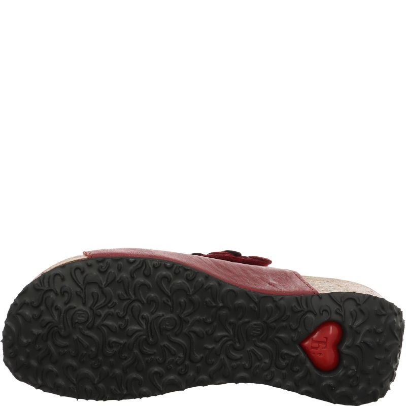 Think! MIZZI Damen Pantolette - Material: Leder in Rot