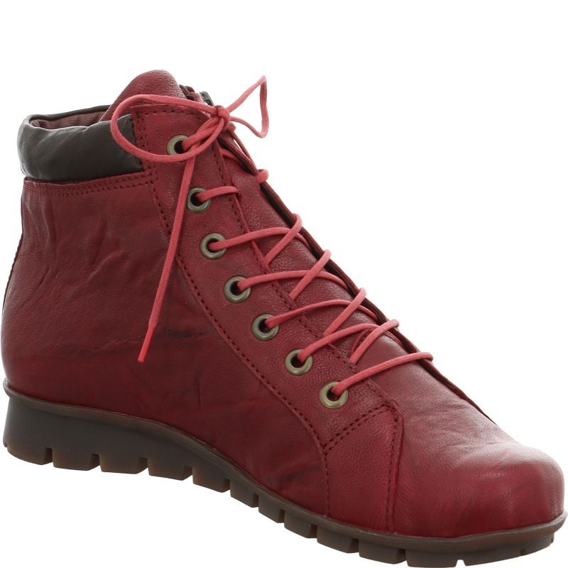 Think! MENSCHA Damen Stiefelette - Material: Leder in Rot